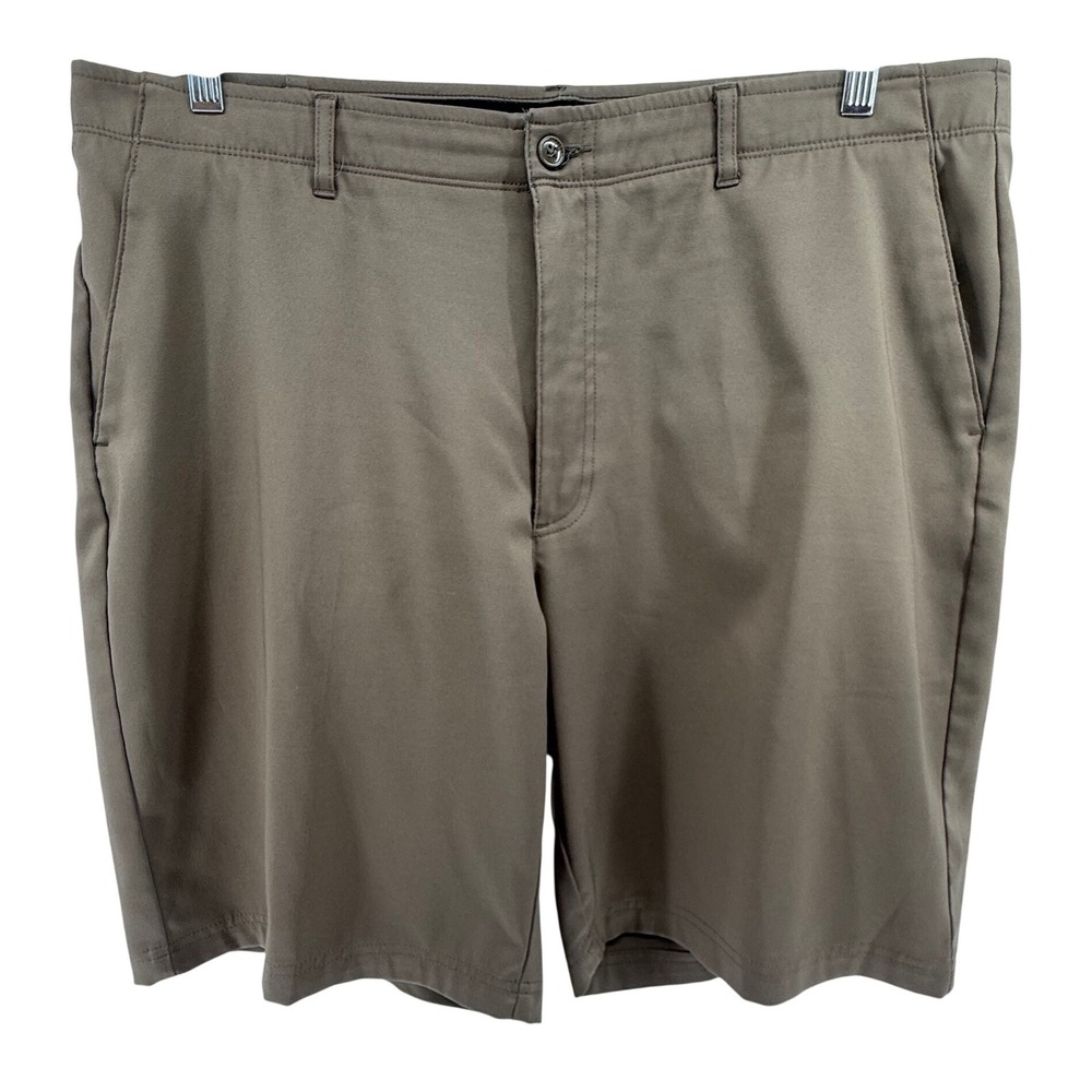 Pebble Beach Dry Luxe Performance Golf Shorts Size 40 Khaki Stretch Flat Front